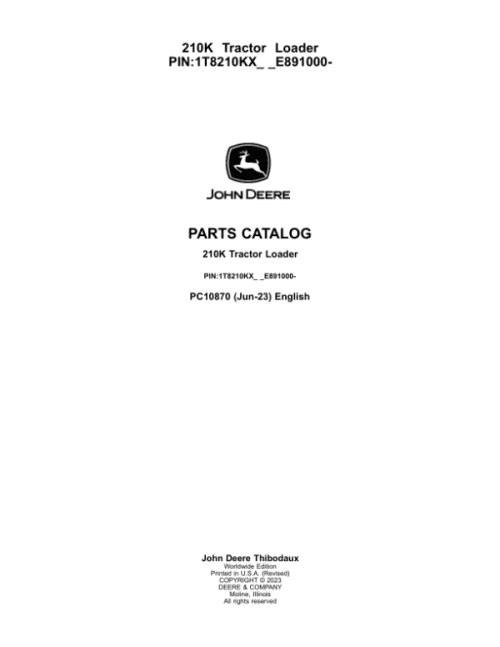 PC10870_1-600x776 John Deere 210K Tractor Loader (SN 1T8210KX_ _E891000-) Parts Catalog Manual