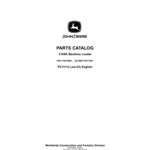 John Deere 310sk backhoes sn-e219607-e277407 parts catalog manual