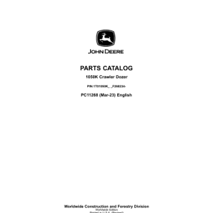 John Deere 1050K Crawlers (SN 1T01050K_ _F268234-) Parts Catalog Manual