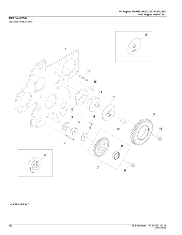 John Deere 1110E IT4 FFC Forwarders Parts Catalog Manual