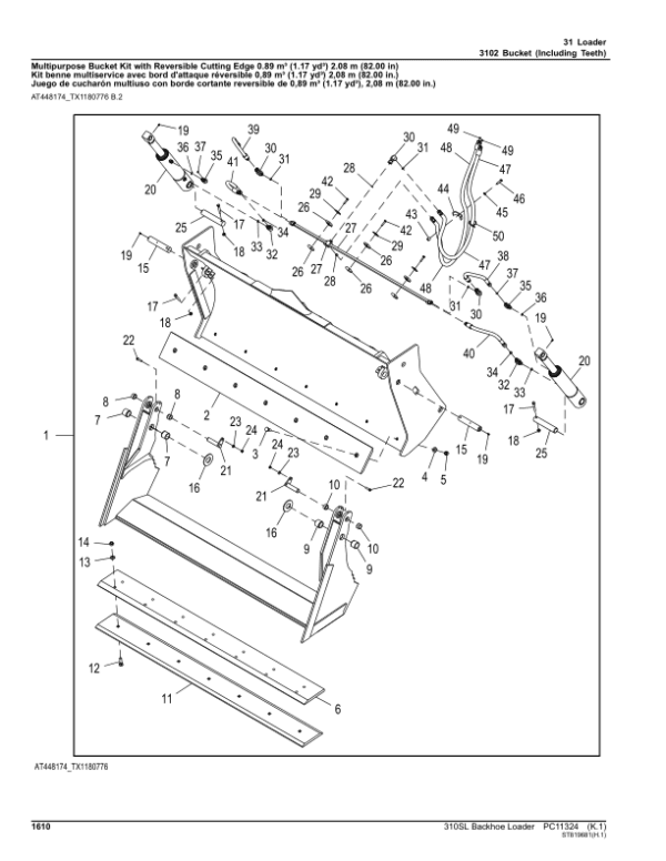 John Deere 310SL Backhoe Loaders (SN C273920-390995 & D273920-390995) Parts Catalog Manual