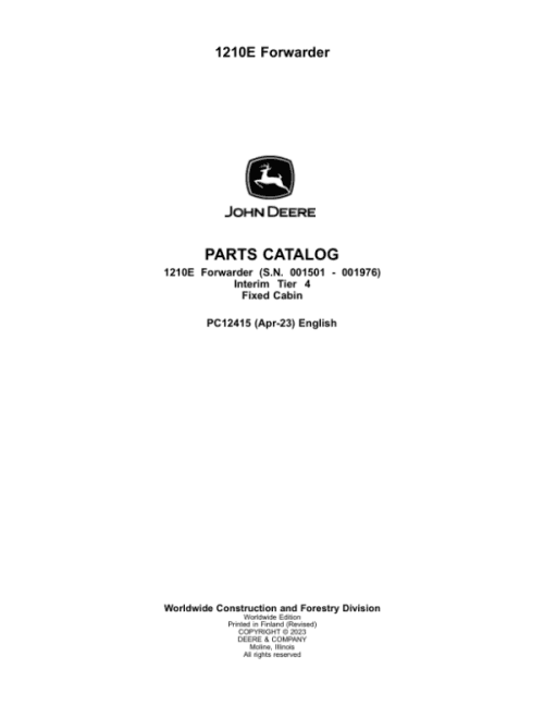 PC12415_1-600x776 John Deere 1210E IT4 FFC Forwarders Parts Catalog Manual