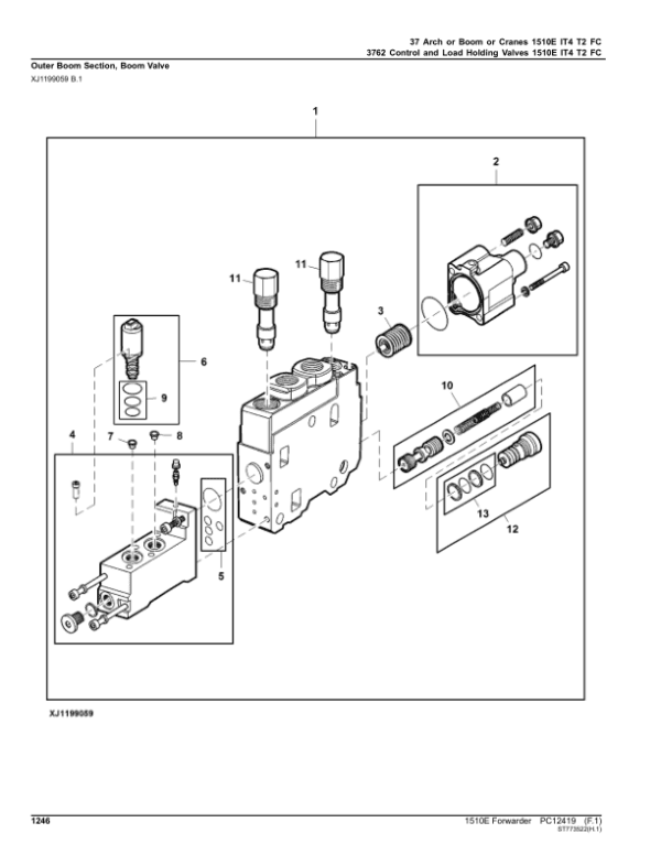 John Deere 1510E IT4 T2 FFC Forwarders Parts Catalog Manual