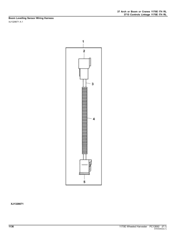 John Deere 1170E IT4 Wheeled Harvesters Parts Catalog Manual