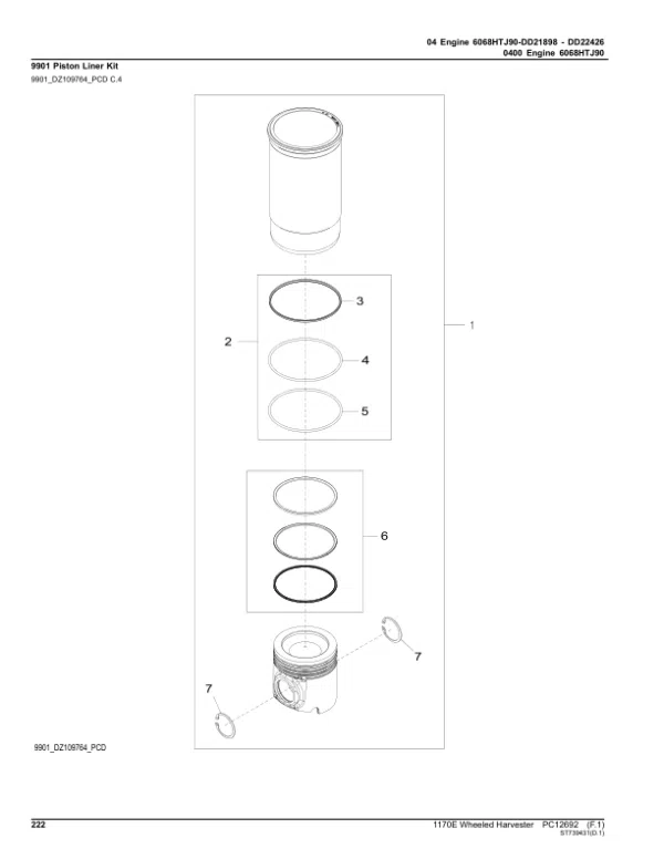 PC12692_221-600x776 John Deere 1170E IT4 Wheeled Harvesters Parts Catalog Manual