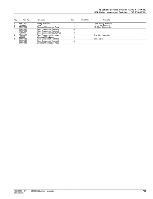 PC12879_750-600x776 John Deere 1270G FT4 6W Wheeled Harvesters (SN 003505-003884) Parts Catalog Manual