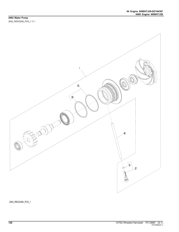 John Deere 1470G Wheeled Harvesters (SN 002002-002088) Parts Catalog Manual