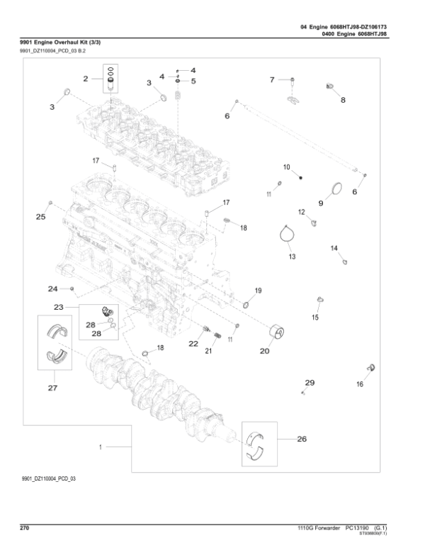 John Deere 1110G FT4 FFC Forwarders Parts Catalog Manual