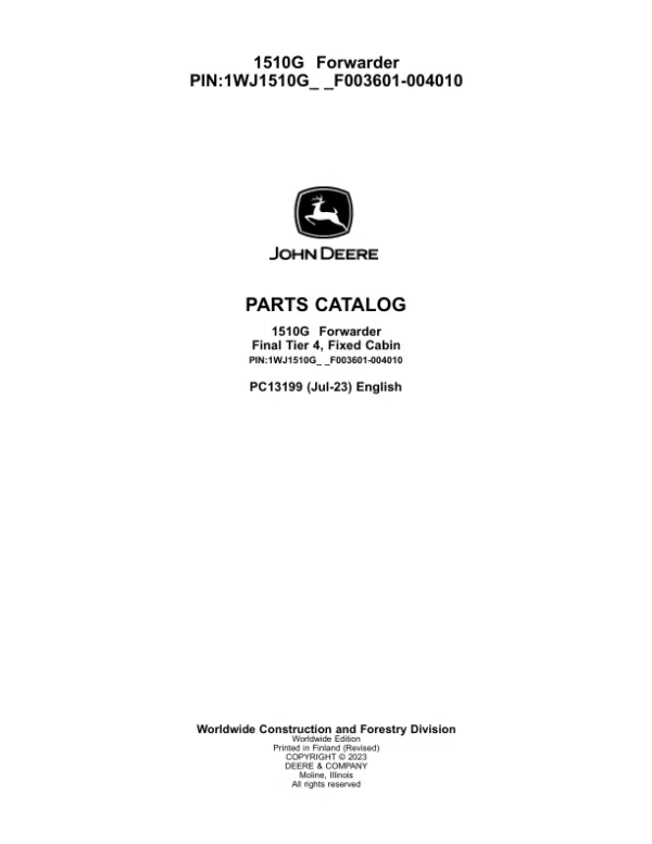 PC13199_1-600x776 John Deere 1510G FT4 FFC Forwarders (SN F003601-004010) Parts Catalog Manual
