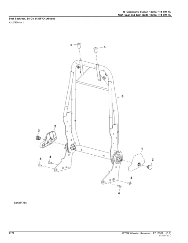 PC13302_1175-600x776 John Deere 1270G FT4 6W Wheeled Harvesters (SN F003885-004468) Parts Catalog Manual