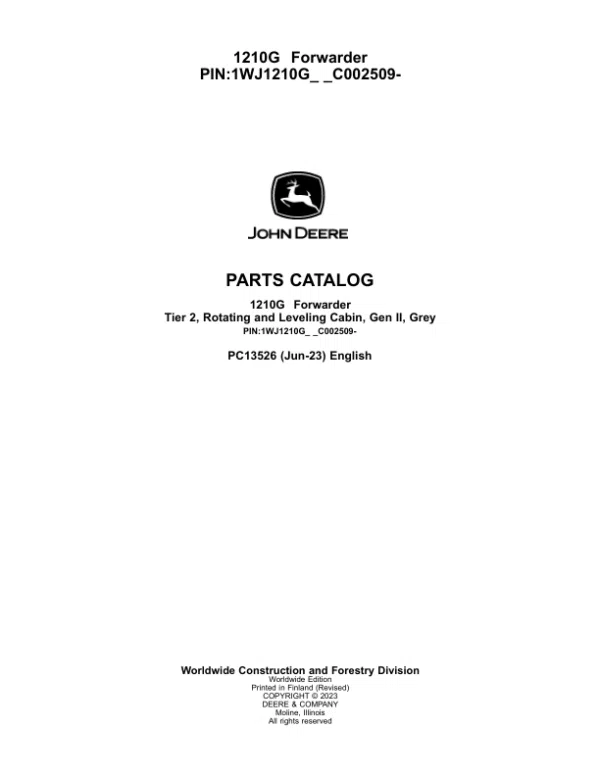 PC13526_1-600x776 John Deere 1210G T2 RL Forwarders (SN C002509-) Parts Catalog Manual