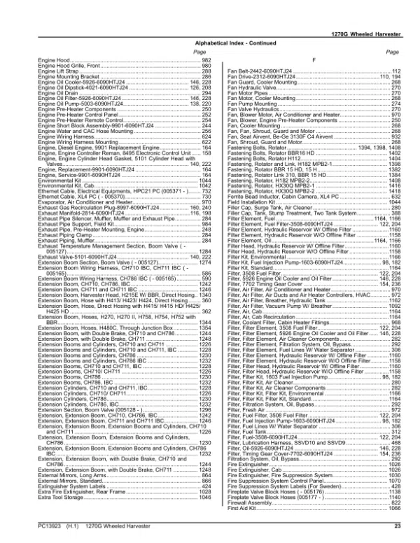 PC13923_22-600x776 John Deere 1270G FT4 T2 8W Wheeled Harvesters (SN 1WJ1270G__C004999-) Parts Catalog Manual