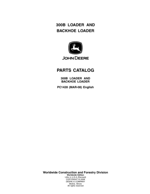 PC1428_1-600x776 John Deere 300B Backhoes Parts Catalog Manual