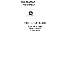 John Deere 301A Tractors Parts Catalog Manual