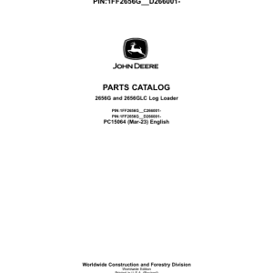 John Deere 2656G, 2656GLC Log Loaders (SN C266001- & D266001-) Parts Catalog Manual