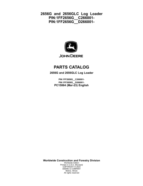 PC15064_1-600x776 John Deere 2656G, 2656GLC Log Loaders (SN C266001- & D266001-) Parts Catalog Manual