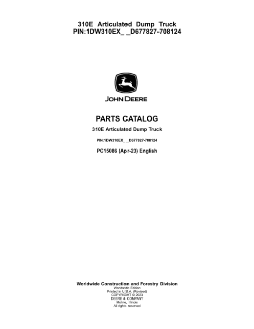 PC15086_1-600x776 John Deere 310E Articulated Dump Trucks (SN D677827-708124) Parts Catalog Manual