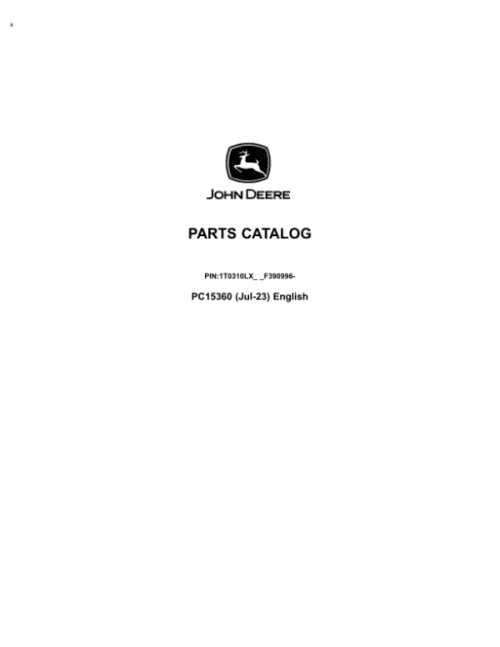 John Deere 310L Backhoe Loaders (SN 1T0310LX_ _F390996-) Parts Catalog Manual