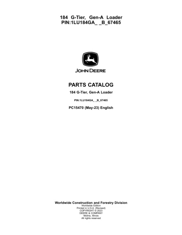 PC15470_1-600x776 John Deere 184 G Loaders (SN 1LU184GA_ _B_67465-) Parts Catalog Manual