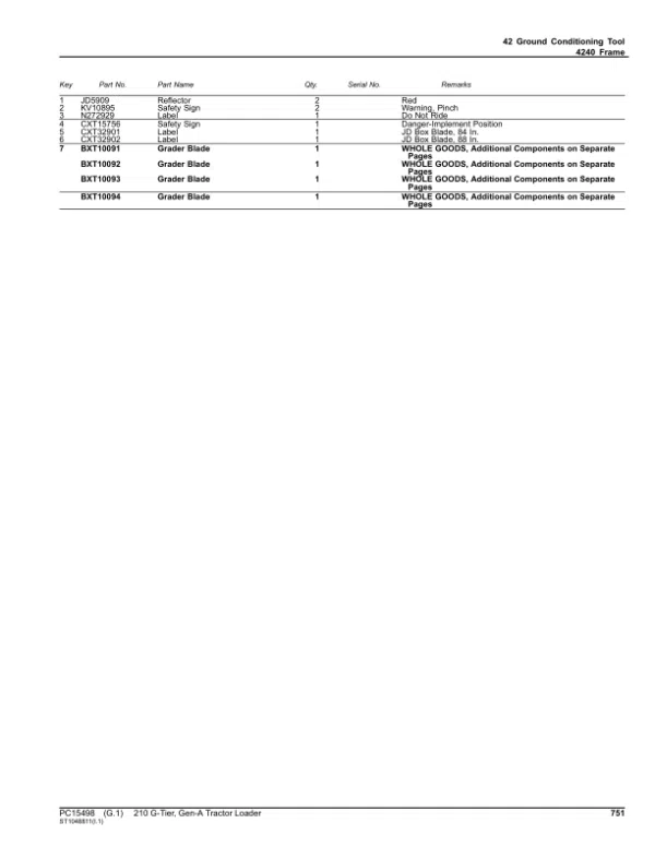 John Deere 210 G Backhoes (SN 1T0210GA_ _G_02263-) Parts Catalog Manual