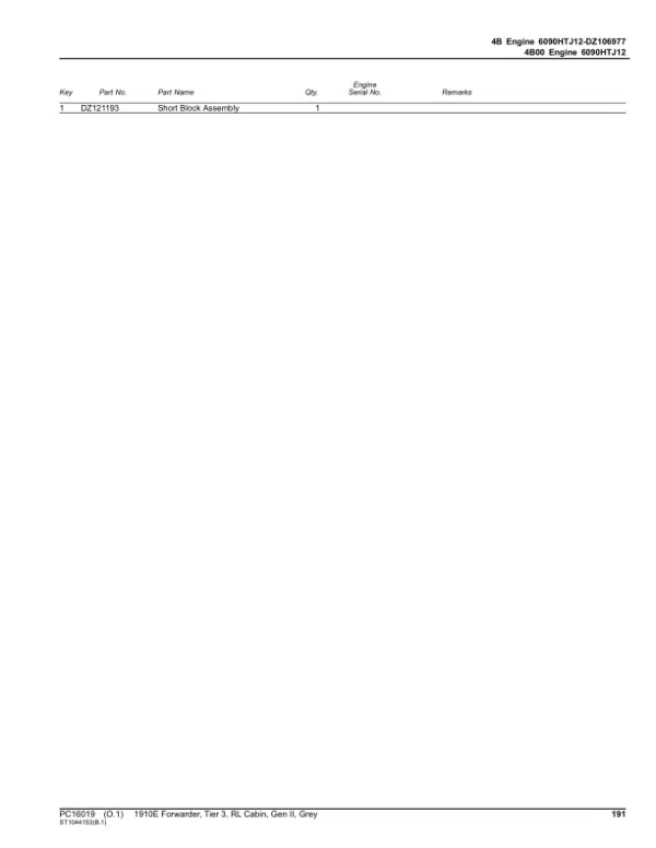 PC16019_190-600x776 John Deere 1910E Forwarder, T3, RL Cabin, Gen II, Grey (SN C001884-) Parts Catalog Manual