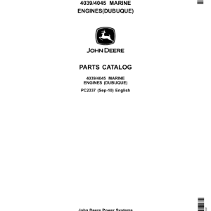 John Deere 3.9L, 4039, 4.5L, 4045 Marine Engines – Dubuque Parts Catalog Manual