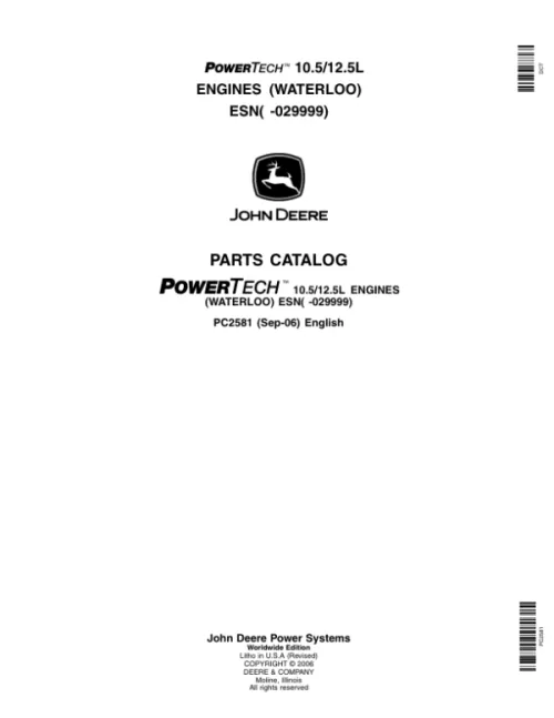 PC2581_1-600x776 John Deere 10.5L, 12.5L Engines (SN –029999) Parts Catalog Manual
