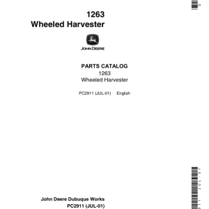 John Deere 1263 Wheeled Harvesters Parts Catalog Manual