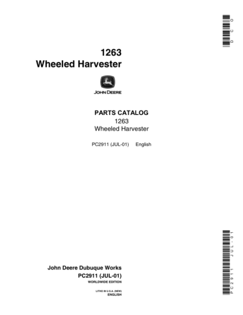 John Deere 1263 Wheeled Harvesters Parts Catalog Manual