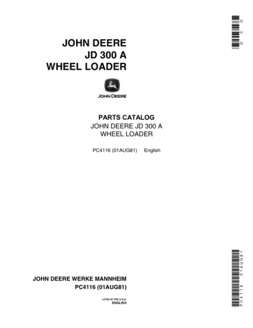 PC4116_1-600x776 John Deere 300A Backhoes Parts Catalog Manual