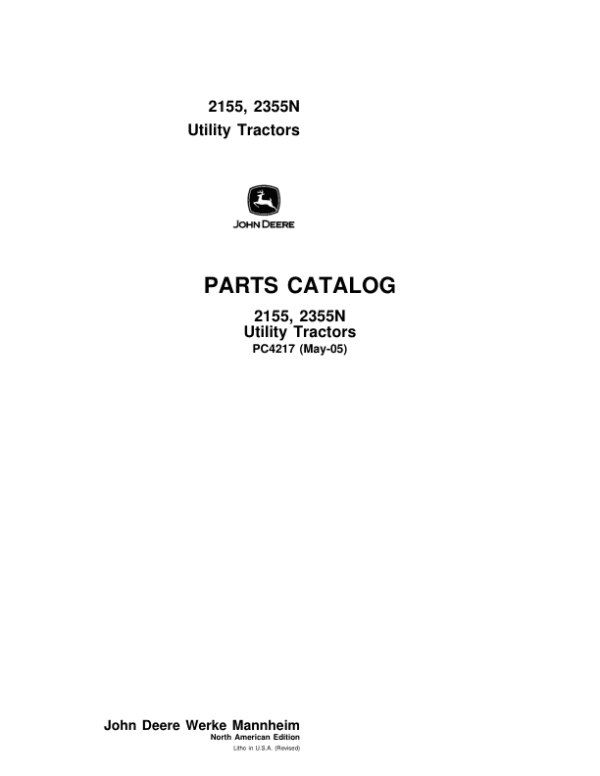 PC4217_1-600x776 John Deere 2155, 2355N Tractors Parts Catalog Manual