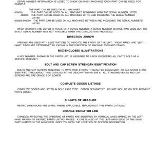 John Deere 100, 150, 350, 3600 Log Arches Attachments Parts Catalog Manual