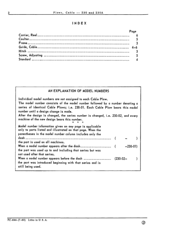 John Deere 230, 230A Attachments (See description) Parts Catalog Manual