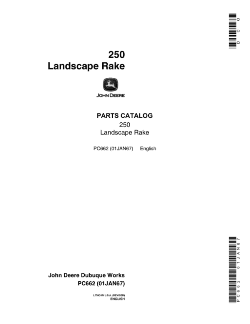 PC662_1-600x776 John Deere 250 LR Attachments (LANDSCAPE RAKE) Parts Catalog Manual