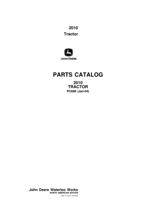 PC689_1-600x776 John Deere 2010 Tractors (Row Crop) Parts Catalog Manual