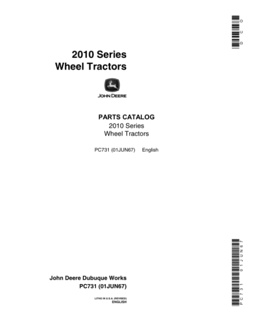 PC731_1-600x776 John Deere 2010 Wheel Tractors (GAS, DIESEL) Parts Catalog Manual