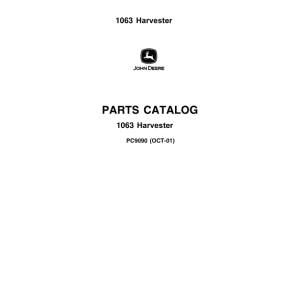 John Deere 1063 Harvester Parts Catalog Manual