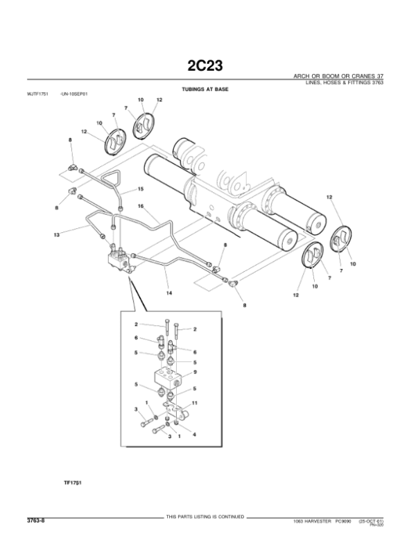 John Deere 1063 Harvester Parts Catalog Manual