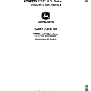 John Deere 12.5L, 6125 Engines (SN 030000–) Parts Catalog Manual