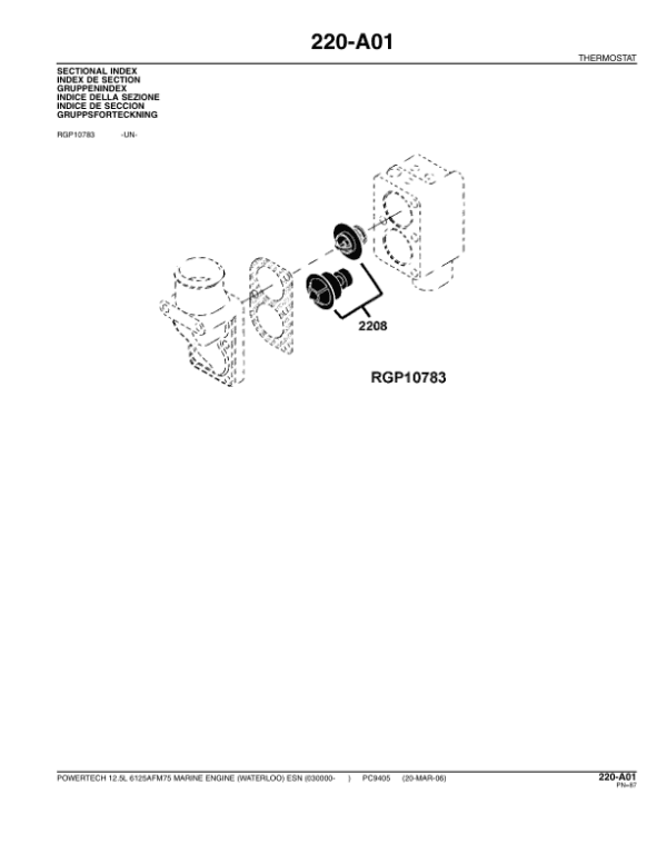 John Deere 12.5L, 6125 Engines Parts Catalog Manual