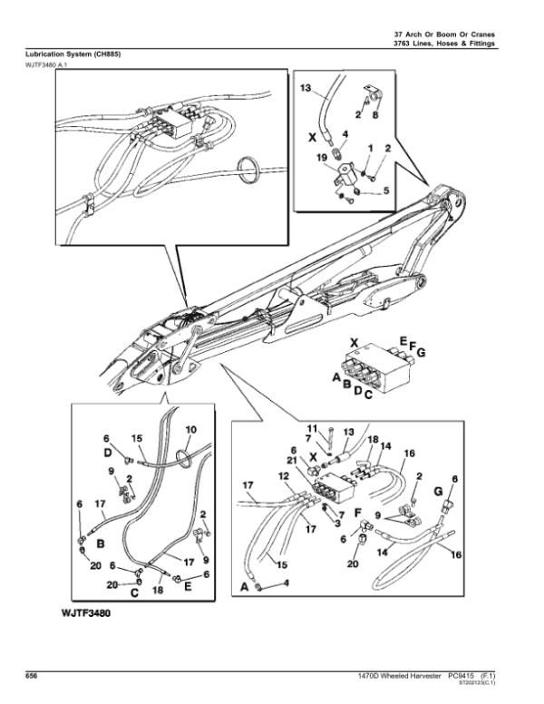John Deere 1470D T3 Harvester (SN 001001–) Parts Catalog Manual