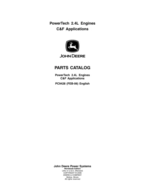 PC9428_1-600x776 John Deere 2.4L, 4024TTXXX Engines Parts Catalog Manual