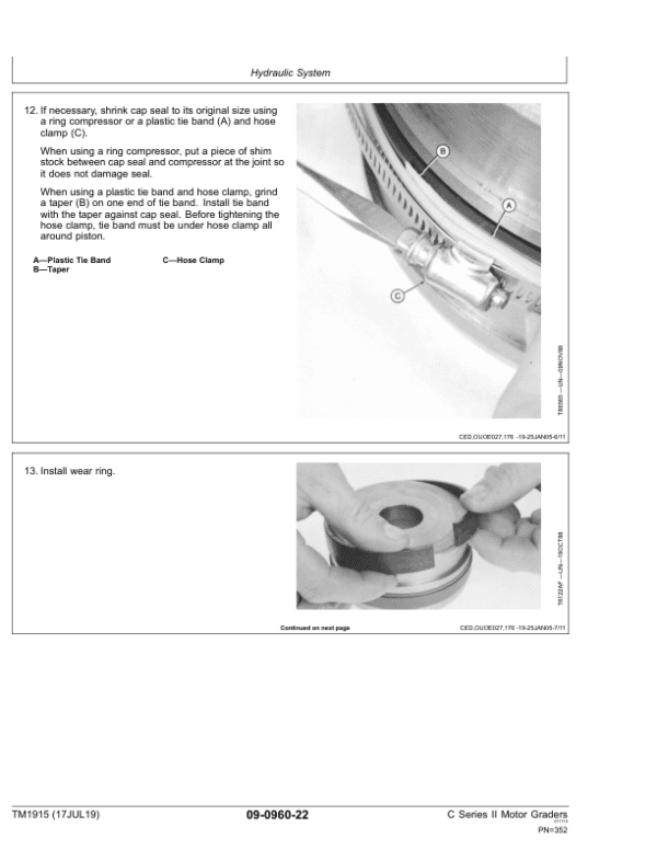 John Deere C Series II Motor Graders Repair Technical Manual