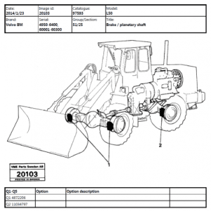 Volvo L105 Wheel Loader Parts Catalog Manual