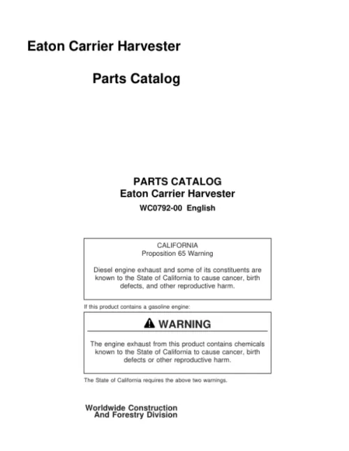 WC0792-00_1-600x776 Eaton Carrier Harvester Parts Catalog Manual