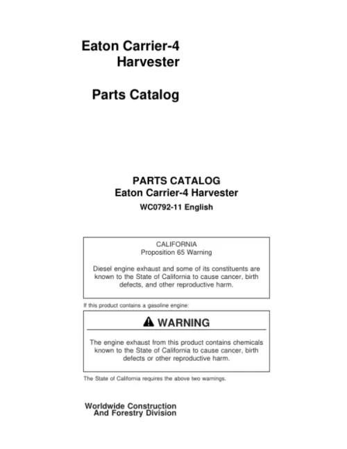 WC0792-11_1-600x776 Eaton Carrier-4 Harvester Parts Catalog Manual