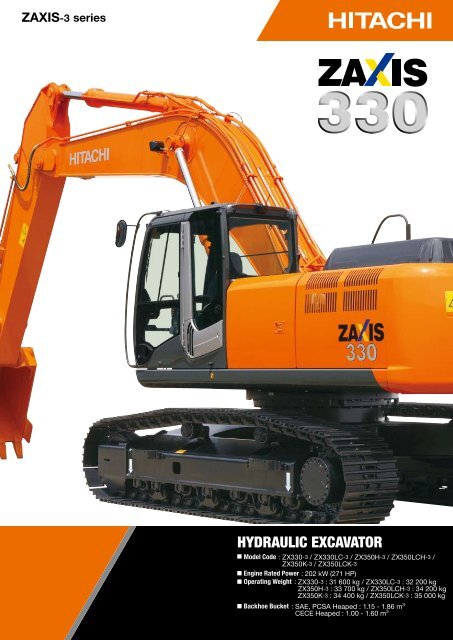 hitachi zaxis zx350lc-3 zx350lcn-3 excavator catalog manual
