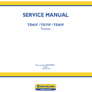 New Holland TD65F, TD75F, TD85F Tractor Service Manual