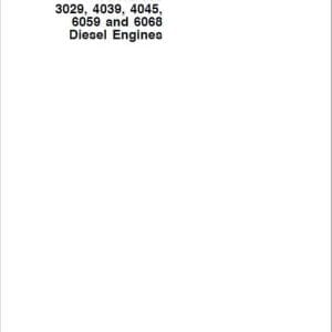 John Deere Series 300: 3029 6068 Diesel Engines Manual