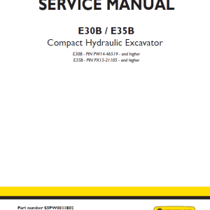 New Holland E30B and E35B Compact Excavator Service Manual